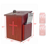 Wood Church Collection Tithing Donation Fundraising Prayer Box Red Cross 1040S+16053