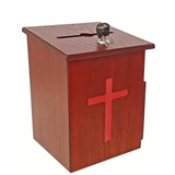Wood Church Collection Tithing Donation Fundraising Prayer Box Red Cross 1040S+16053