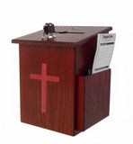 Wood Church Collection Tithing Donation Fundraising Prayer Box Red Cross 1040S+16053