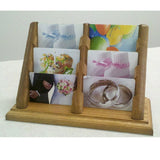 12-Pocket Business Card Holder Solid High Capacity Wood Countertop Display  104146