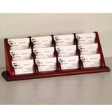 12-Pocket Business Card Holder Solid High Capacity Wood Countertop Display  104146