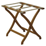 Designer Curve Leg Luggage Rack with Tapestry Webbing 104348