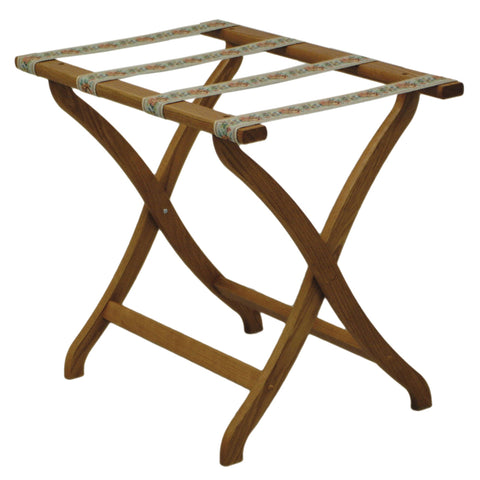Designer Curve Leg Luggage Rack with Tapestry Webbing 104348