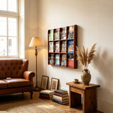 39.5  Wall Mounted Magazine Rack 12 Slot Wood Acrylic Literature Display 104383