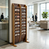 Magazine Literature Display Rack Floor Stand 20 Pocket Wood Organizer LetterSize 104408