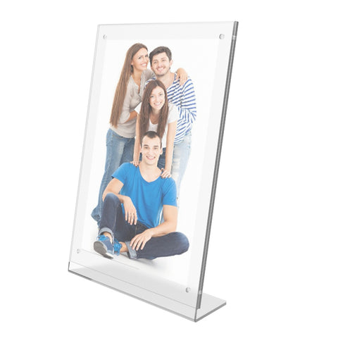 FixtureDisplays® Clear Acrylic Picture Frame, Plexiglass Desktop Sign Holder, Photo Display, Magnetic Closure 8.5X11" & 11X8.5" 10770