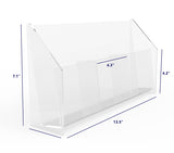 3 Pocket Acrylic Clear Display Countertop Brochure Literature Magezine Holder