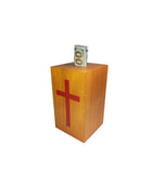 Box, Wood Collection Donation Church Offering Coin Collection Fundraising w/ verse 10886