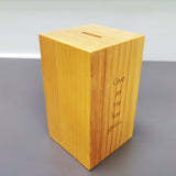 Small 4X4X7“ Solid Wood Donation Box, Coin Collection Box Kids Tithese Offering 10887