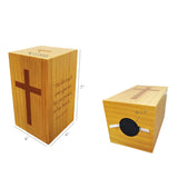 Small 4X4X7“ Solid Wood Donation Box, Coin Collection Box Kids Tithese Offering 10887