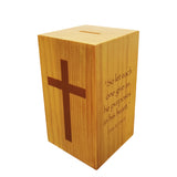 Small 4X4X7“ Solid Wood Donation Box, Coin Collection Box Kids Tithese Offering 10887