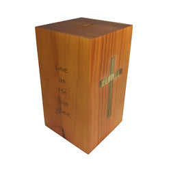 Wood Collection Donation Charity Box Church Offering Coin Fundraisin Piggy Bank