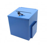 Blue Metal Donation Box Suggestion Box 10918 BLUE
