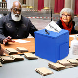 8X9X10" Donation Box Car Key Check Drop Tithes Offering Church Collections 10918-BLUE-KEYDROP