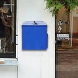8X9X10" Donation Box Car Key Check Drop Tithes Offering Church Collections 10918-BLUE-KEYDROP