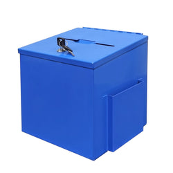 8X9X10" Donation Box Car Key Check Drop Tithes Offering Church Collections 10918-BLUE-KEYDROP