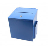 Blue Metal Donation Box Suggestion Box 10918 BLUE