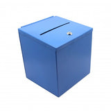 Blue Metal Donation Box Suggestion Box 10918 BLUE