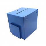 Blue Metal Donation Box Suggestion Box 10918 BLUE