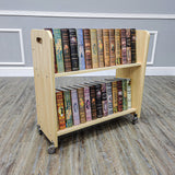 Wood (MDF) Book Cart Library Pew Cart Binder Rack Rolling Storage Cart 32X30X13