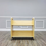 Wood (MDF) Book Cart Library Pew Cart Binder Rack Rolling Storage Cart 32X30X13