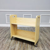 Wood (MDF) Book Cart Library Pew Cart Binder Rack Rolling Storage Cart 32X30X13