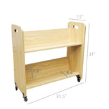Wood (MDF) Book Cart Library Pew Cart Binder Rack Rolling Storage Cart 32X30X13 10968