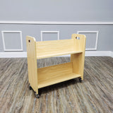 Wood (MDF) Book Cart Library Pew Cart Binder Rack Rolling Storage Cart 32X30X13