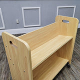 Wood (MDF) Book Cart Library Pew Cart Binder Rack Rolling Storage Cart 32X30X13 10968