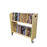 Wood (MDF) Book Cart Library Pew Cart Binder Rack Rolling Storage Cart 32X30X13