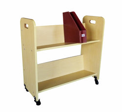 Wood Book Cart Library Cart Pew Cart Magazine Rack Moving Cart Rolling Storage