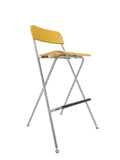 Chair, Folding Bistro Bar Stool Wood / Metal Two Pack 11036