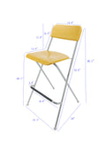 Chair, Folding Bistro Bar Stool Wood / Metal Two Pack 11036
