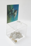 Small Acrylic Plexiglass Clear Donation Tip Offering Charity Fundraising Box