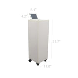 FixtureDisplays® Mobile Floor Display For Rings, White Rack Stand, Anti-theft Ring Organizer with Wheels & Sign Holder  Make to order allow 3 months.11054