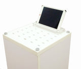 FixtureDisplays® Mobile Floor Display For Rings, White Rack Stand, Anti-theft Ring Organizer with Wheels & Sign Holder  Make to order allow 3 months.11054