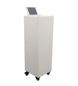 FixtureDisplays® Mobile Floor Display For Rings, White Rack Stand, Anti-theft Ring Organizer with Wheels & Sign Holder  Make to order allow 3 months.11054