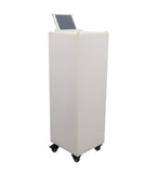 FixtureDisplays® Mobile Floor Display For Rings, White Rack Stand, Anti-theft Ring Organizer with Wheels & Sign Holder  Make to order allow 3 months.11054