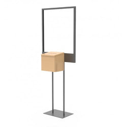 Stand, Bulletin Poster Donation Ballot Collection with Beight Metal Box