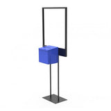 Stand, Bulletin Poster Donation Ballot Collection with Blue Metal Box