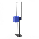 Stand, Bulletin Poster Donation Ballot Collection with Blue Metal Box