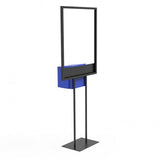 Stand, Bulletin Poster Donation Ballot Collection with Blue Metal Box