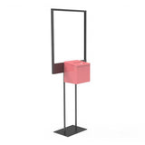 Stand, Bulletin Poster Donation Ballot Collection with Pink Metal Box