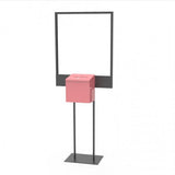 Stand, Bulletin Poster Donation Ballot Collection with Pink Metal Box