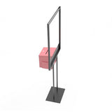 Stand, Bulletin Poster Donation Ballot Collection with Pink Metal Box