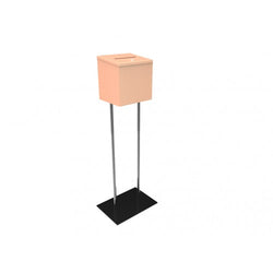 Beige Metal Ballot Box Donation Box Suggestion Box With Black Stand