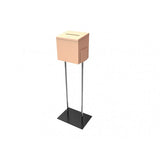 Beige Metal Ballot Box Donation Box Suggestion Box With Black Stand