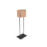 Beige Metal Ballot Box Donation Box Suggestion Box With Black Stand