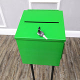 Metal Donation Stand Suggestion Box Charity Fundraising Tithes Offering Prayer 11064+10918-GREEN