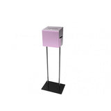 Pink Metal Ballot Box Donation Box Suggestion Box With Black Stand